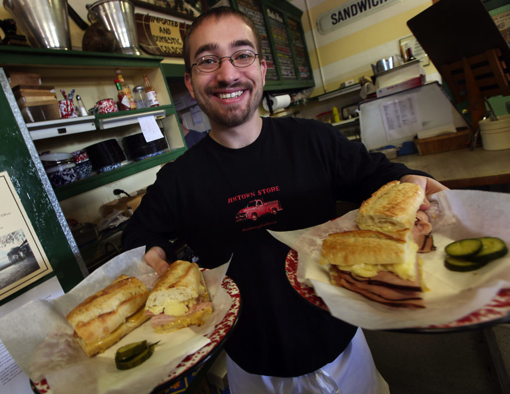 5/22/2011: D2: PC: Tony Doria serves up hot sandwiches at the Jimtown Store in the Alexander Valley near Healdsburg. (Kent Porter / Press Democrat) 2011