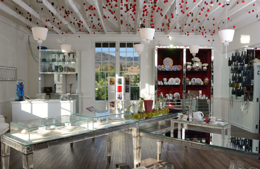 The relatively sedate JCB Prive Tasting room in Yountville. Courtesy photo.