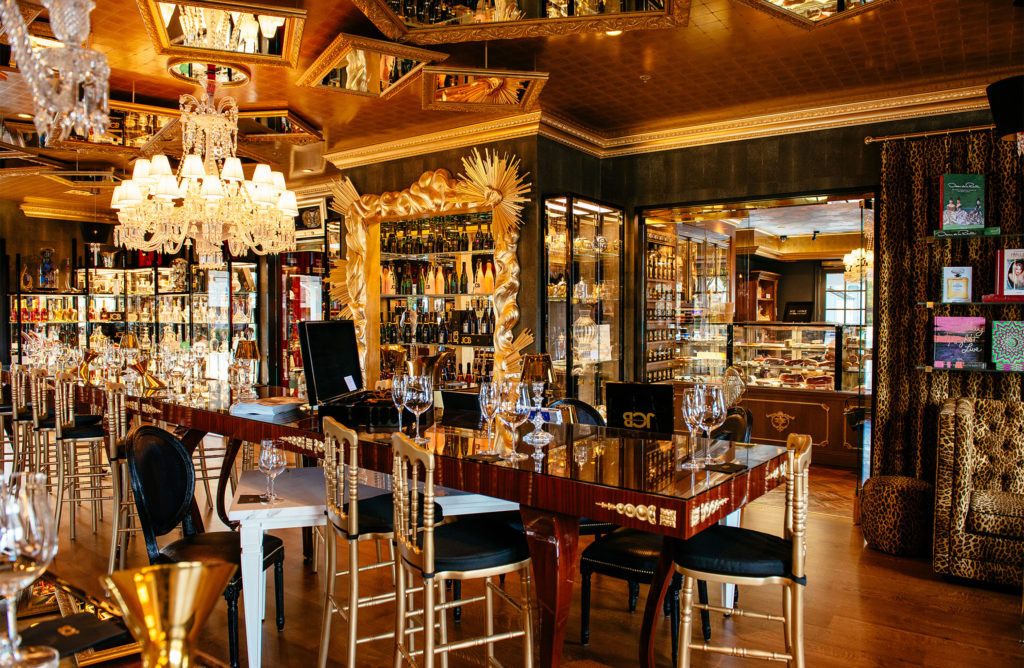 Temple of the Sun: The golden Yountville JCB Tasting Room. Courtesy photo.