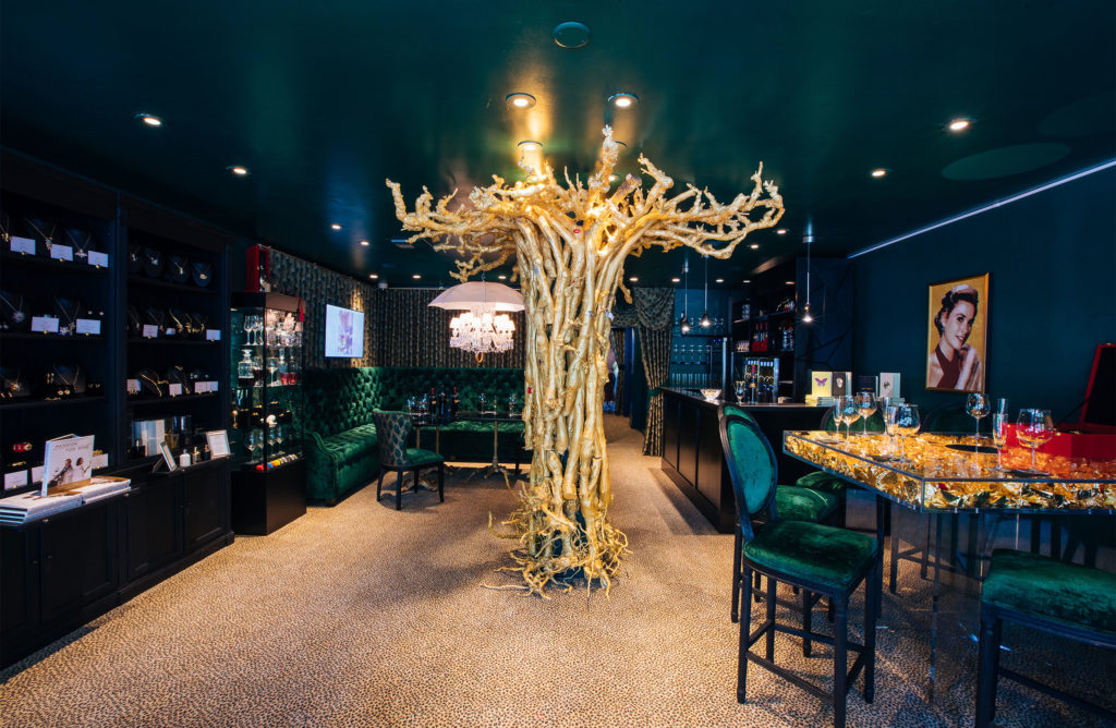 Jewelry does grow on trees at the JCB Tasting Room in Healdsburg. Photo: Alex Rubin.