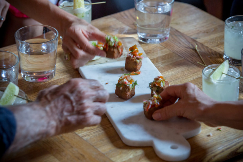 Fried cow parts are served at Mateo's Cocina Latina in Healdsburg, Calif. Saturday, June 25, 2016. Mateo's Cocina Latina is beginning to offer sustainable feasts that include every part of the animals butchered for the dinner, including suckling pig brain mousse and pigs tails. (Jeremy Portje / For The Press Democrat)