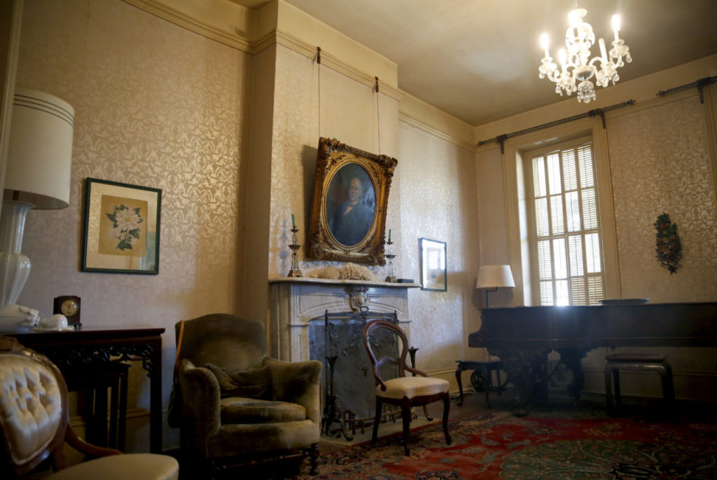 The parlor in the historic home at Glen Oaks Ranch on Wednesday, August 5, 2015 in Glen Ellen, California . (BETH SCHLANKER/ The Press Democrat)