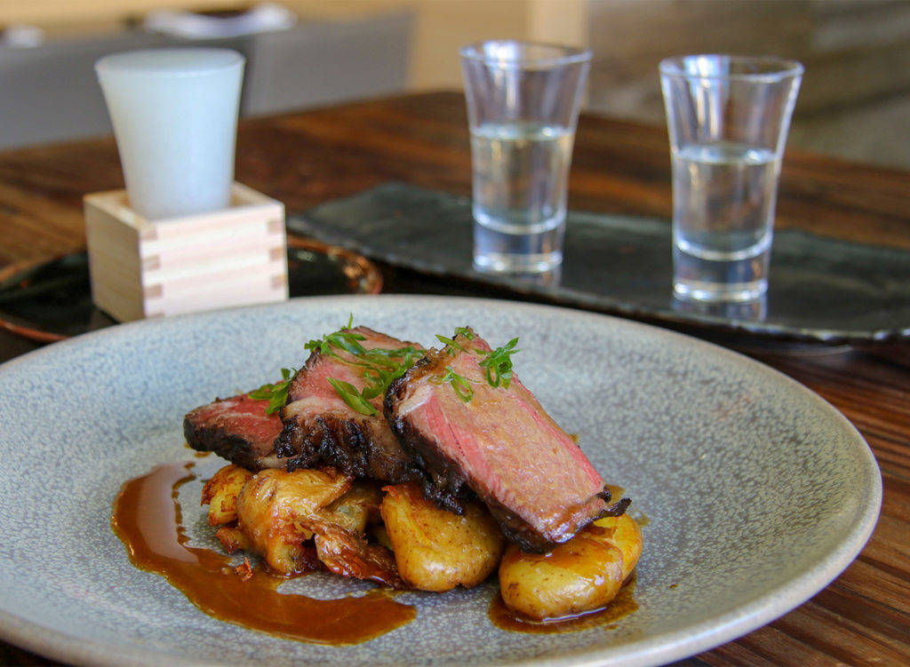 Wagyu short ribs with potatoes and Korean bbq sauce at Sushi Kosho in Sebastopol. (Heather Irwin / Sonoma Magazine)
