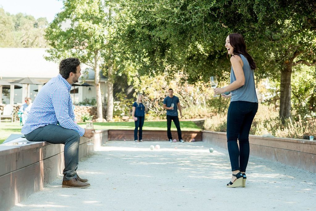 bocce ball court at Imagery winery