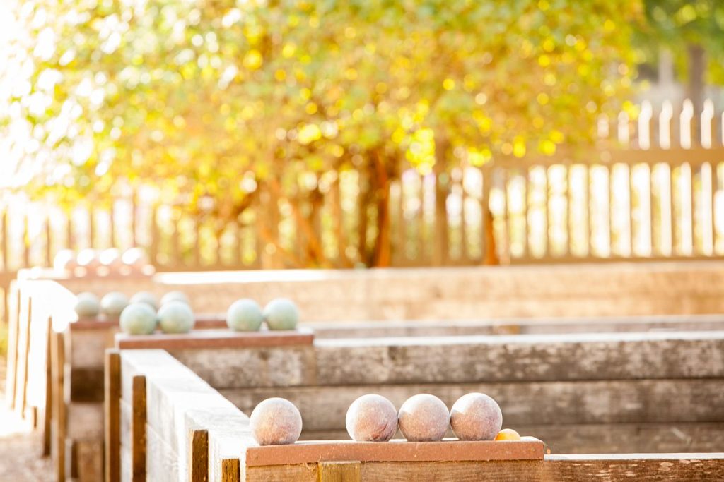 two bocce ball courts at Seghesio Family Vineyards in Healdsburg