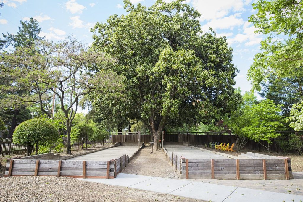 two bocce ball courts at Seghesio Family Vineyards in healdsburg