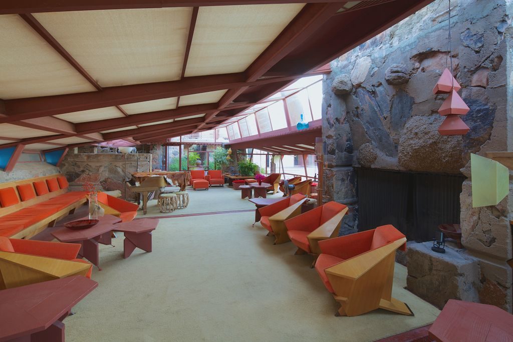 Inside sitting area at Taliesin West in Scottsdale, Arizona