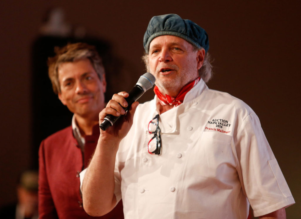 Chef Francis Mallmann addresses the audience during Auction Napa Valley at Meadowood in St. Helena, California on Saturday, June 4, 2016. (Alvin Jornada / The Press Democrat)