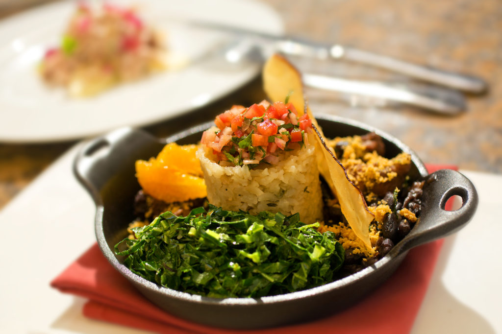 Feijoada Completa with stewed beef, pork, smoked sausage and black beans from chef Chef Manuel Azevedo at La Salette in Sonoma. (John Burgess/The Press Democrat)