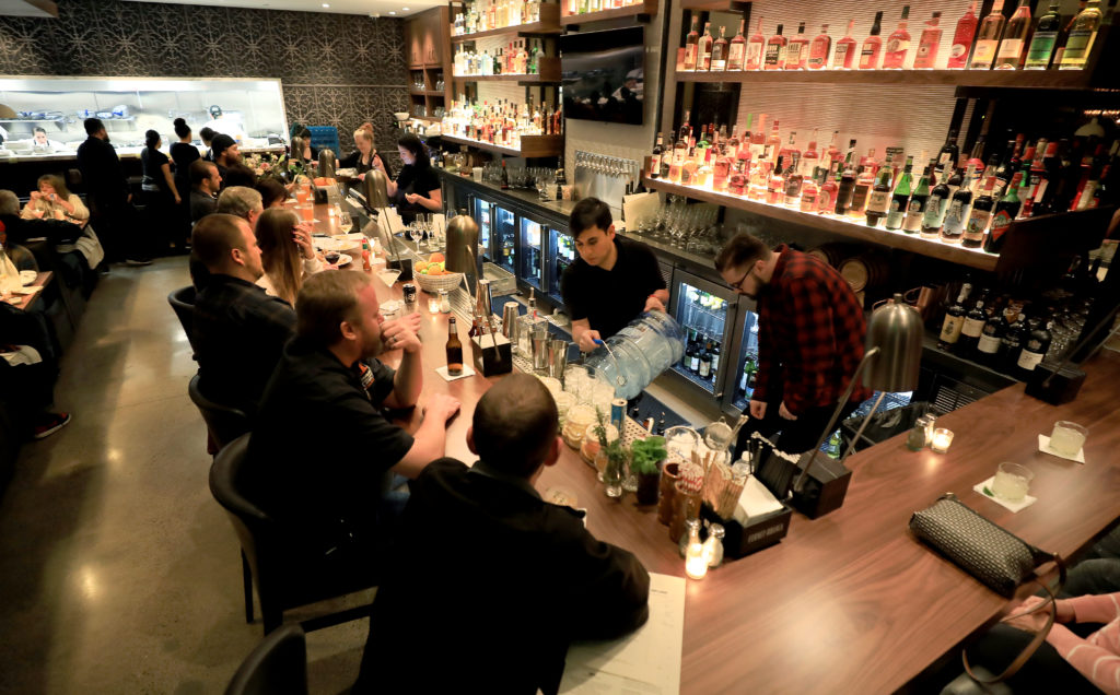 The bar is packed during a soft opening for Sweet T's in Windsor, Monday, March 4, 2019. Sweet T's was destroyed during the Tubb's fire as it roared over Fountaingrove and in to Santa Rosa. (Kent Porter / The Press Democrat) 2018