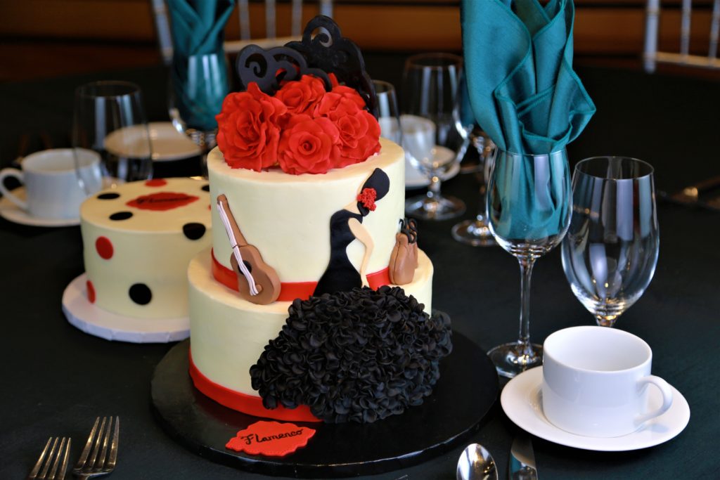 Winner for best presentation, this Flamenco cake, created and donated by Mapi's Cakes. The Annual Art of Dessert Gala, an event to generate funding for programs that educate thousands of local students each year, was held at the Luther Burbank Center for the Arts Saturday April 7th, 2018. (Photos Will Bucquoy/For the Press Democrat)