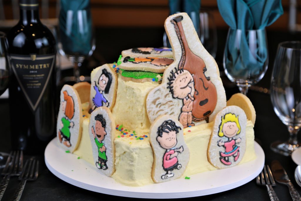 This Peanuts Cartoon themed cake was created and donated by Once Bitten Bakery. The Annual Art of Dessert Gala, an event to generate funding for programs that educate thousands of local students each year, was held at the Luther Burbank Center for the Arts Saturday April 7th, 2018. (Photos Will Bucquoy/For the Press Democrat)