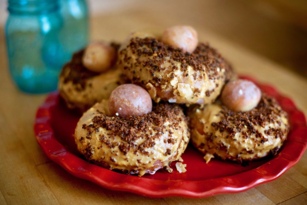 Maple glazed donuts with bacon jimmies at zazu kitchen + farm in The Barlow in Sebastopol, California. June 18, 2016. (Photo: Erik Castro/for Sonoma Magazine)