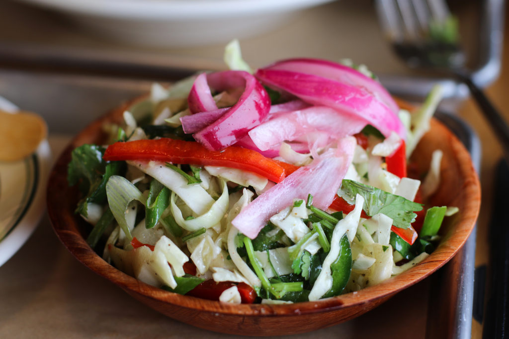 Jalapeno salad with lime vinaigrette at Chili Joe’s in Petaluma. Heather Irwin/PD