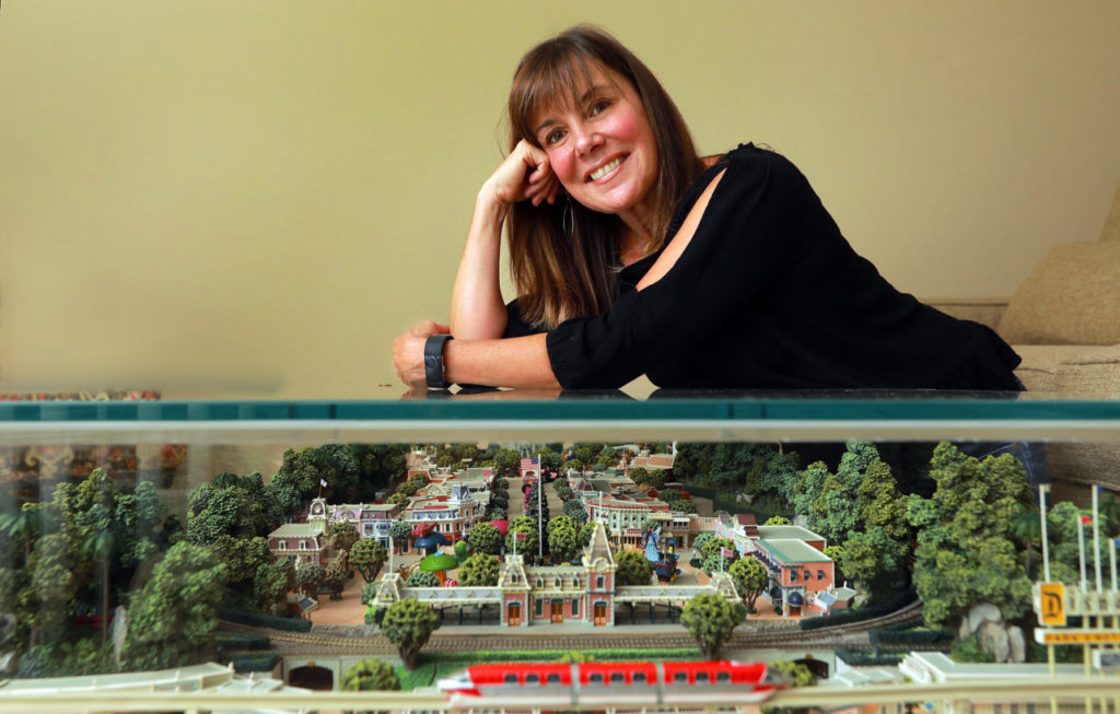 Author Marcy Smothers has a coffee table with a model of the entrance and Main St. Disneyland in her Santa Rosa home. (photo by John Burgess/The Press Democrat)