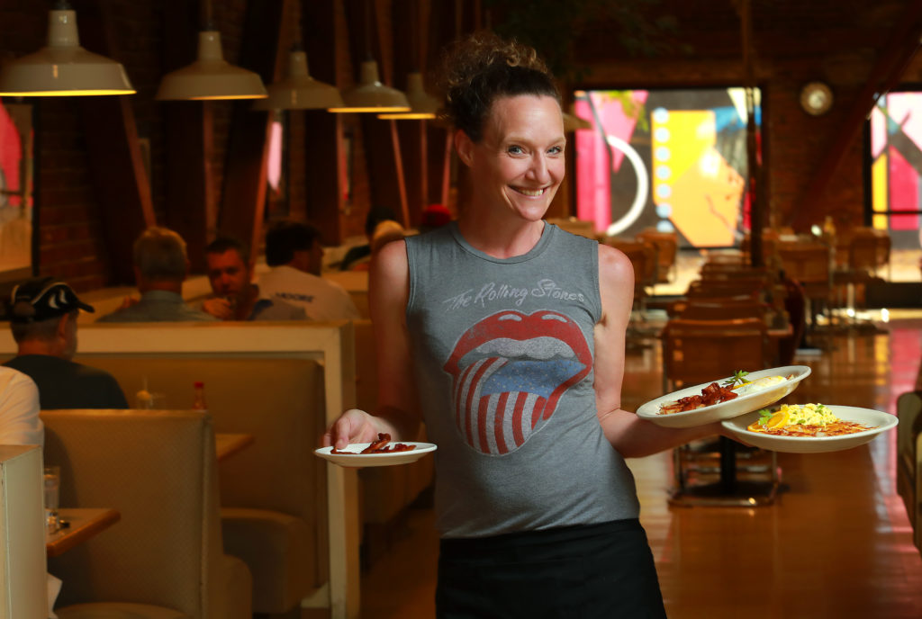 Waitress April Reeves at Mac's Deli and Cafe in Santa Rosa. (John Burgess/The Press Democrat)