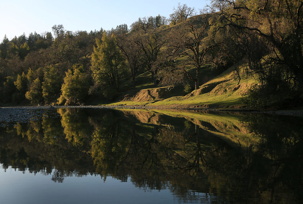 5/7/2013: B1: The Wheatfield Fork of the Gualala River reflects the Preservation Ranch, a 19,652-acre property in northwest Sonoma County. PC: The Wheatfield Fork of the Gualala River reflects a portion of the newly acquired open space of Preservation Ranch, Tuesday Feb. 26, 2013, on the east end of the property. (Kent Porter / Press Democrat) 2013