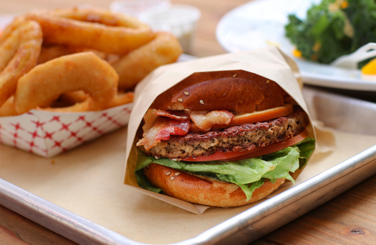 Impossible Burger with bacon and smoked Gouda at Acme Burger in Cotati. Heather Irwin/PD