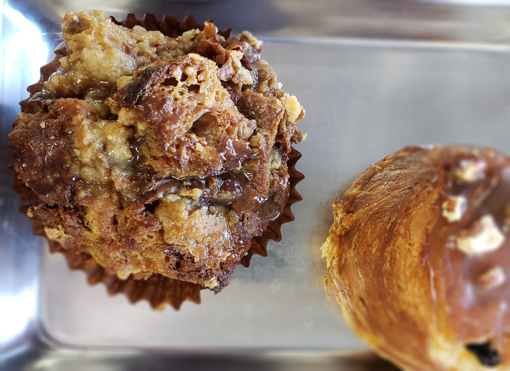 Bread pudding and sweet roll at Redbird Bakery in Cotati. Heather Irwin/PD