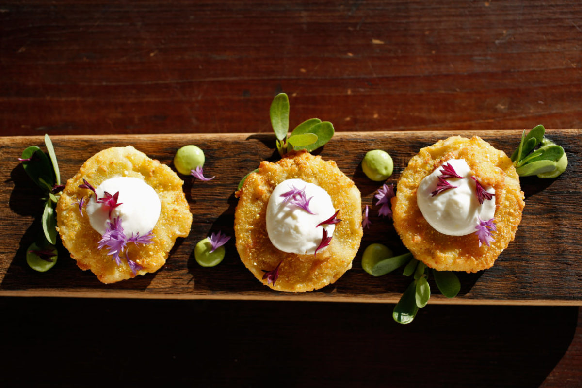 Fried green tomatoes at Kendall-Jackson Wine Estate and Gardens in Santa Rosa. (Alvin Jornada / The Press Democrat)