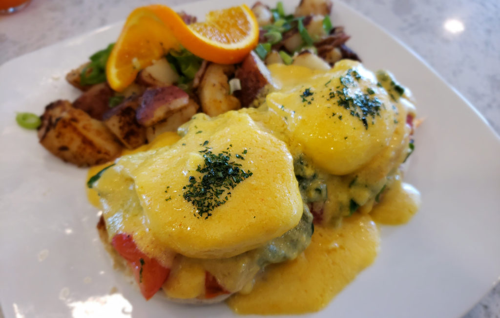 Veggie Benedict at Mimosa Cafe in Rohnert Park. Heather Irwin/PD