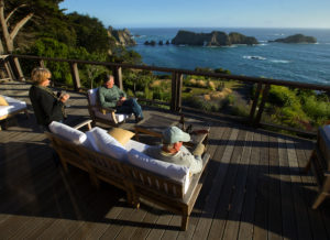 The historic Harbor House Inn in Elk was built in 1916 and recently updated with a $10 million remodel. Guests can relax on the dinning room deck with stunning views of the sea stacks and their caves. (John Burgess/The Press Democrat)