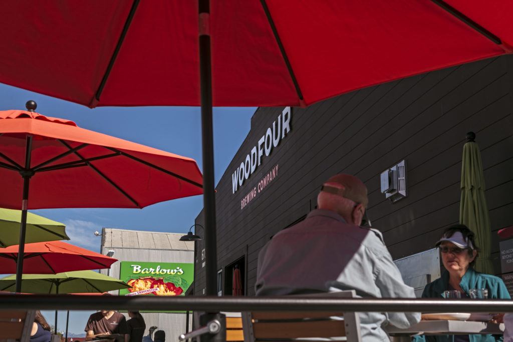 The Barlow shopping/ restaurant area Woodfour Brewing company