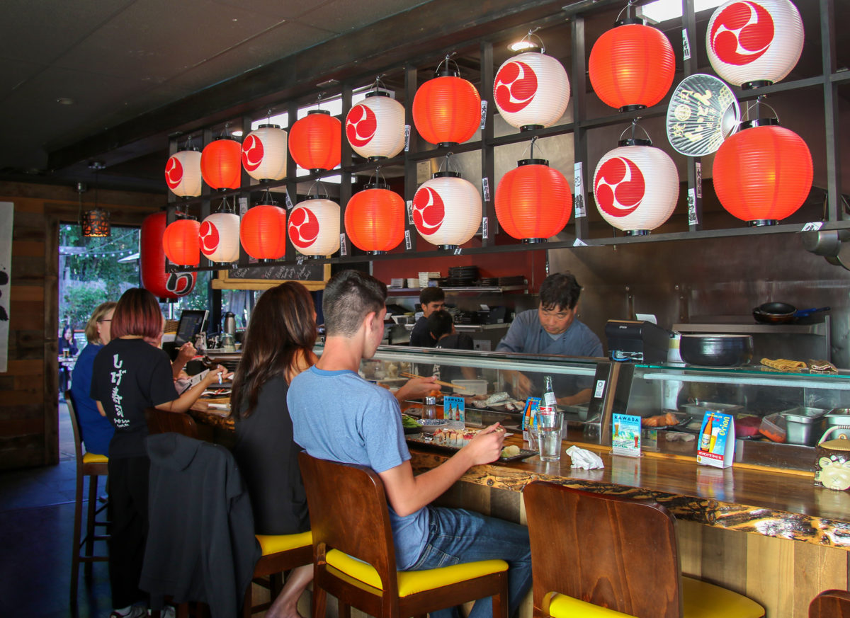 Counter dining at Shige Sushi restaurant in Sonoma. (Heather Irwin/Sonoma Magazine)