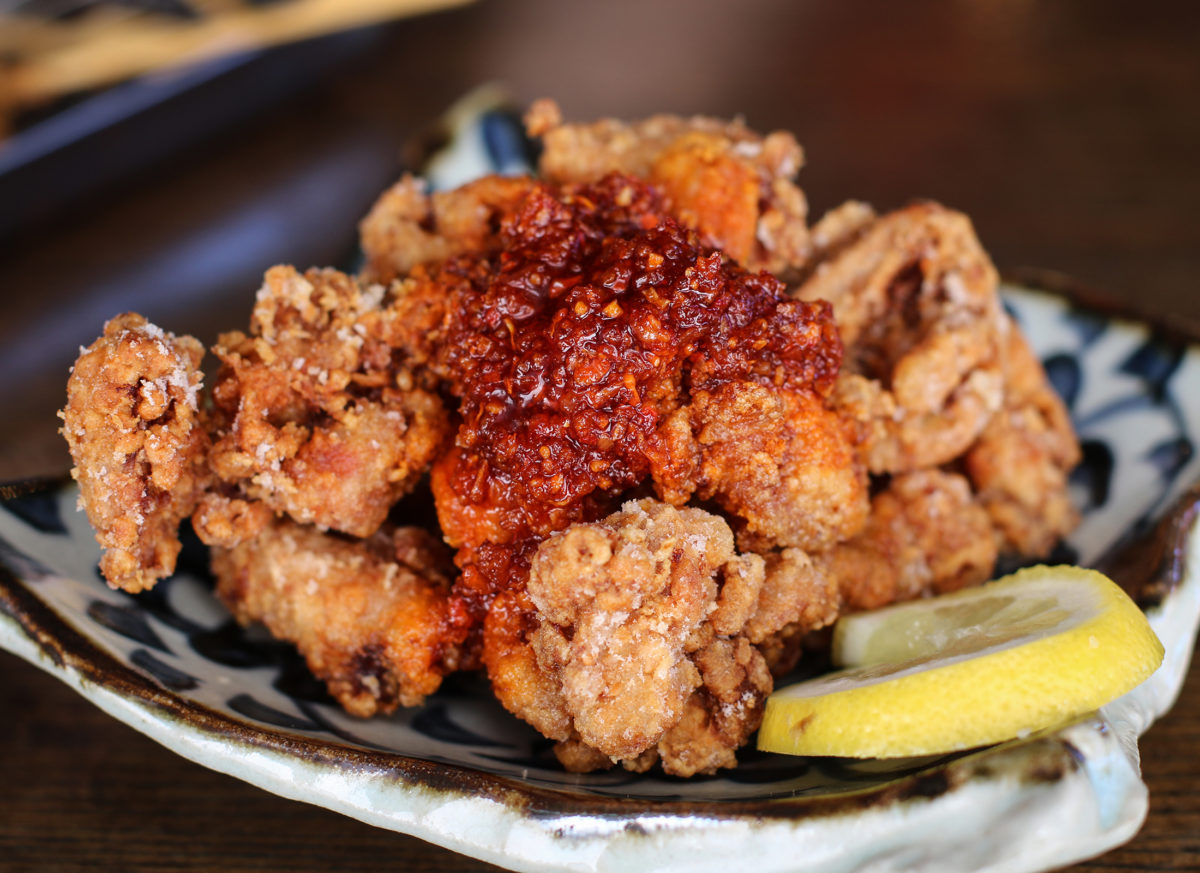 Kaarage (fried chicken) at Shige Sushi restaurant in Sonoma. (Heather Irwin/Sonoma Magazine)