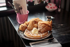 Fried chicken and waffles at Sax's Joint in Petaluma. (Chris Hardy/for Sonoma Magazine)