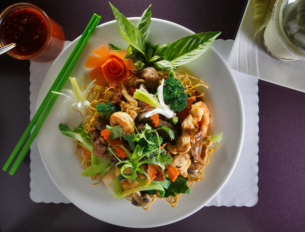 House special, Bird's Nest crispy egg noodles at Pho Sonoma in Petaluma, California, on Friday, December 21, 2018. (Alvin Jornada / The Press Democrat)
