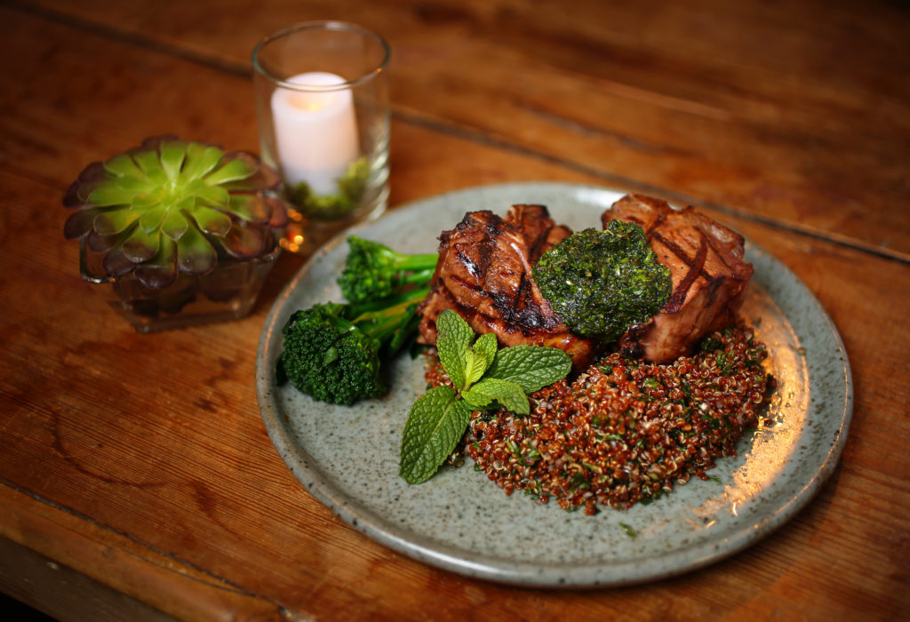 3/2/2014: D4: The grilled lamb chops with red quinoa tabouli and mint salsa at Twisted 2 in Petaluma. 2/9/2014: D3: PC: The grilled lamb chops with red quinoa tabouli and mint salsa is served at Twisted 2 in Petaluma on Friday, December 13, 2013. (Conner Jay/The Press Democrat)