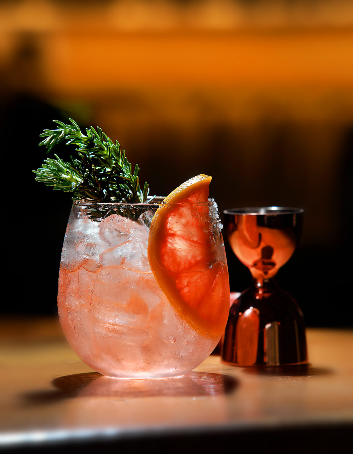 The Bitter Hound with gin, fresh grapefruit, Aperol, grapefruit bitters and rosemary sugar from Negri's Italian Dinners and Joe's Bar in Occidental. (John Burgess/The Press Democrat)