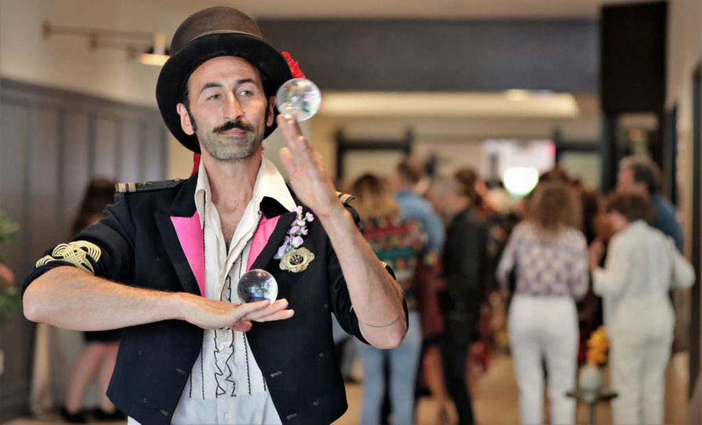 Tobias Weinberger entertains guests at the Grand Reopening of MacArthur Place in Sonoma California, Thursday August 1, 2019. (Photo Will Bucquoy/For Sonoma Magazine).