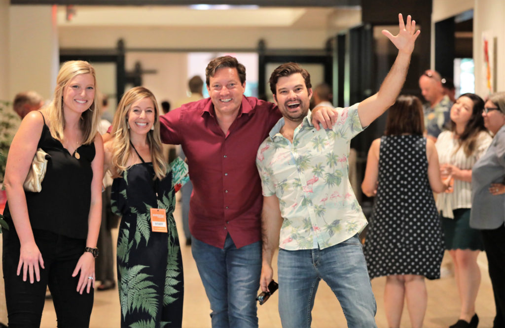 Megan Moll, (from left), Rachel Pinkstaff, Clem Moore and Emerson Simon pose for a photo at the Grand Reopening of MacArthur Place in Sonoma California, Thursday August 1, 2019. (Photo Will Bucquoy/For Sonoma Magazine).