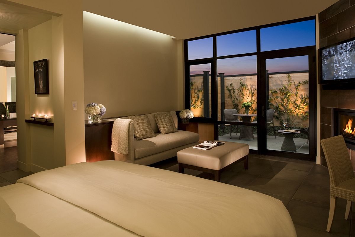 Guest room siting area and windows at Bardessono Hotel and Spa in Yountville. (Courtesy Bardessono Hotel)