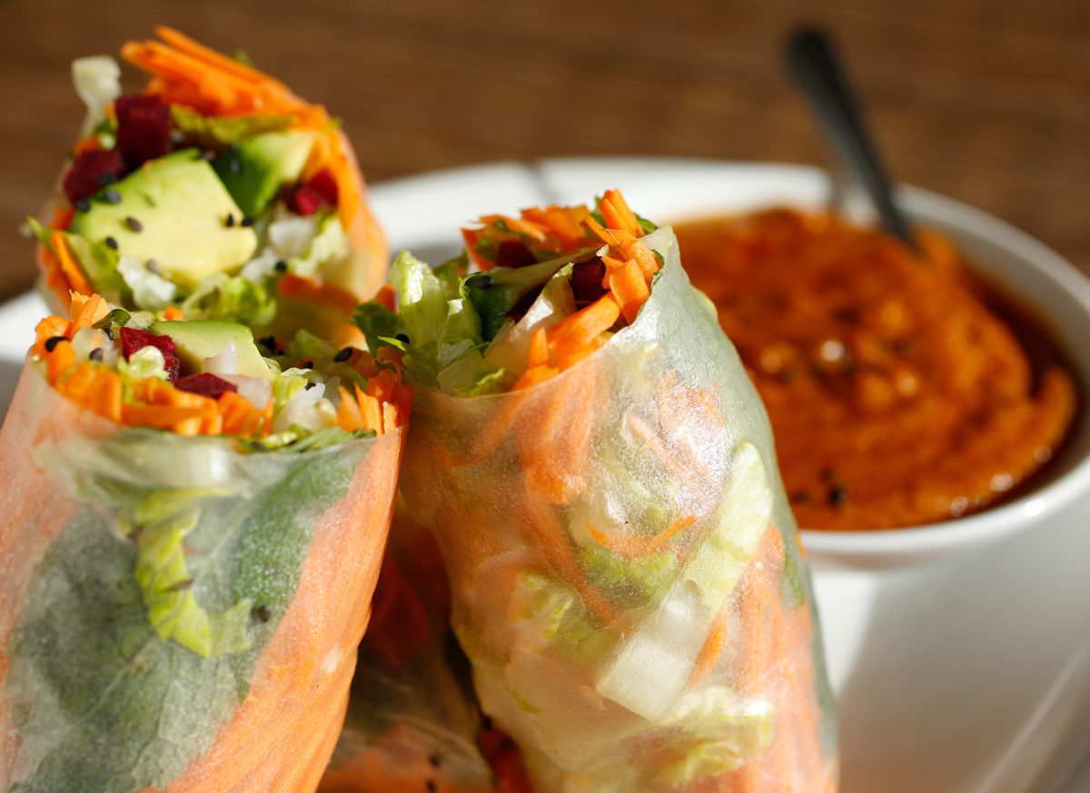 Fresh Rolls with peanut dipping sauce at Tiny Thai restaurant in Cotati. (Alvin Jornada/The Press Democrat)