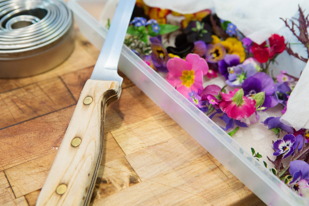 These flowers, grown at the Farmhouse Inn, will be used by chef Steve Litke to garnish his dishes. Farmhouse is now ranked by Travel and Leisure Magazine as the fourth best inn in America, and is number 28 on its WorldÕs Best Hotels list. Shot on Friday, February 20, 2015 at Farmhouse Inn in Forestville, Calif. (Photo by Charlie Gesell for the Sonoma magazine)