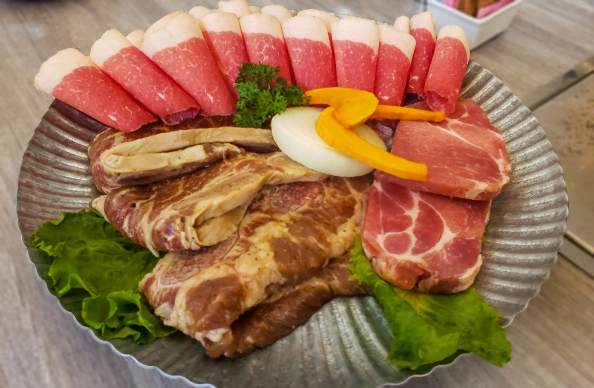 Raw meat to be cooked at Han Bul in Santa Rosa. (Heather Irwin/The Press Democrat)