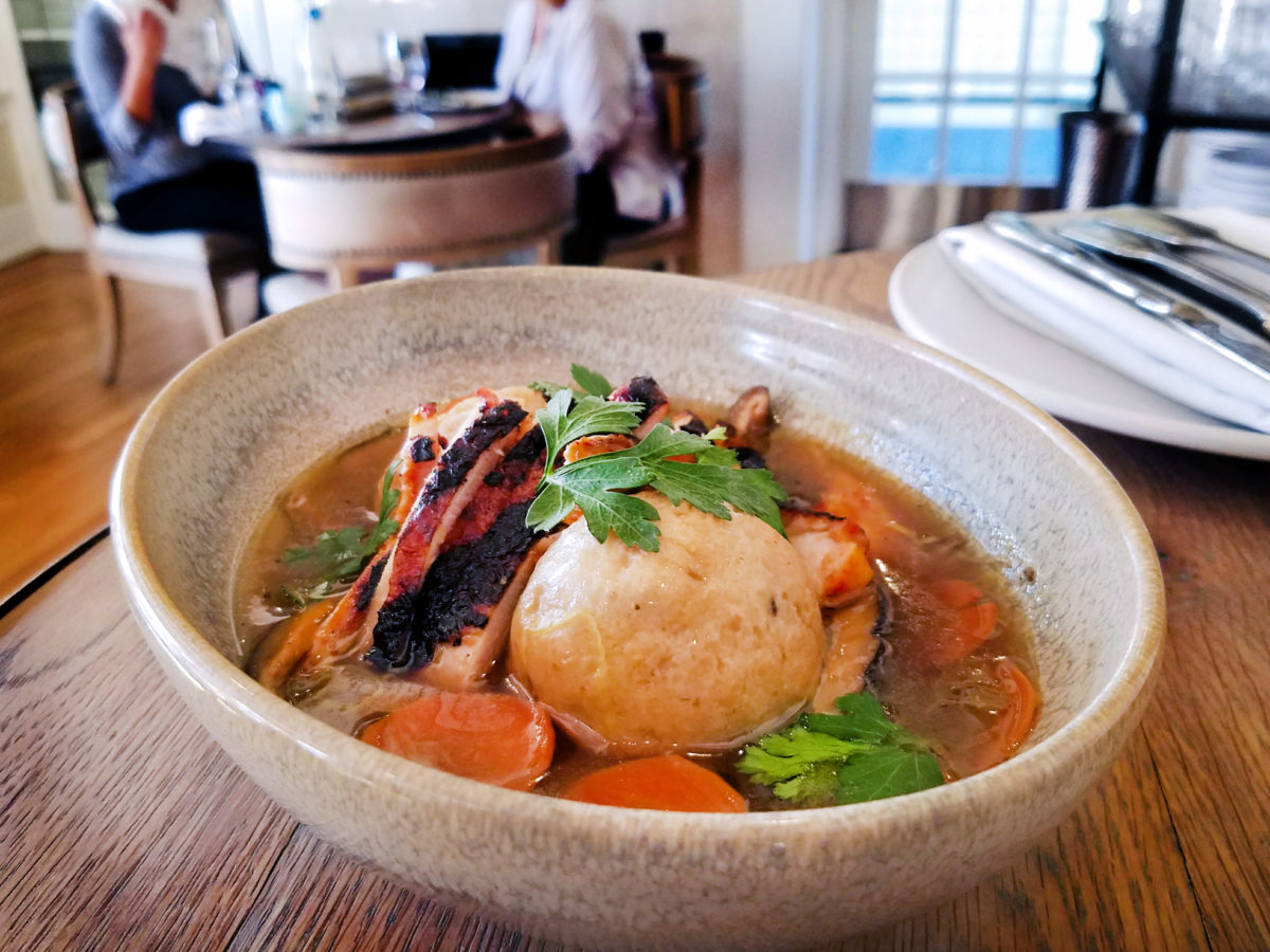 Matzoh ball ramen soup at The Bird & The Bottle in Santa Rosa. (Heather Irwin/The Press Democrat)