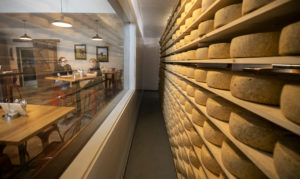 Diners at the Valley Ford Cheese & Creamery can see into a cheese aging room. (John Burgess/The Press Democrat)