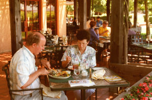 Then: Bill and Cindy Price of San Jose enjoy lunch on the patio at John Ash & Co. restaurant at River Rd and Hwy 101 north of Santa Rosa. (The Press Democrat)