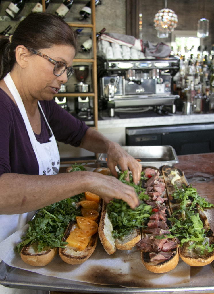 Dani Wilcox helps to prepare food at Valette. Heather irwin/PD