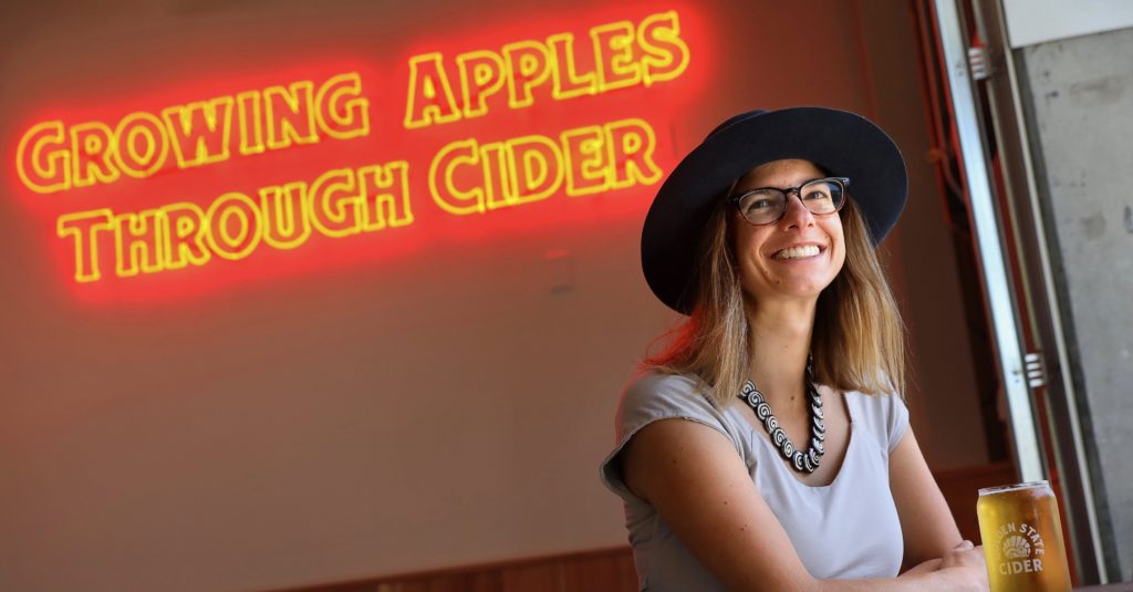 Jolie Devoto is the founder and owner of Golden State Cider. (Christopher Chung/ The Press Democrat)