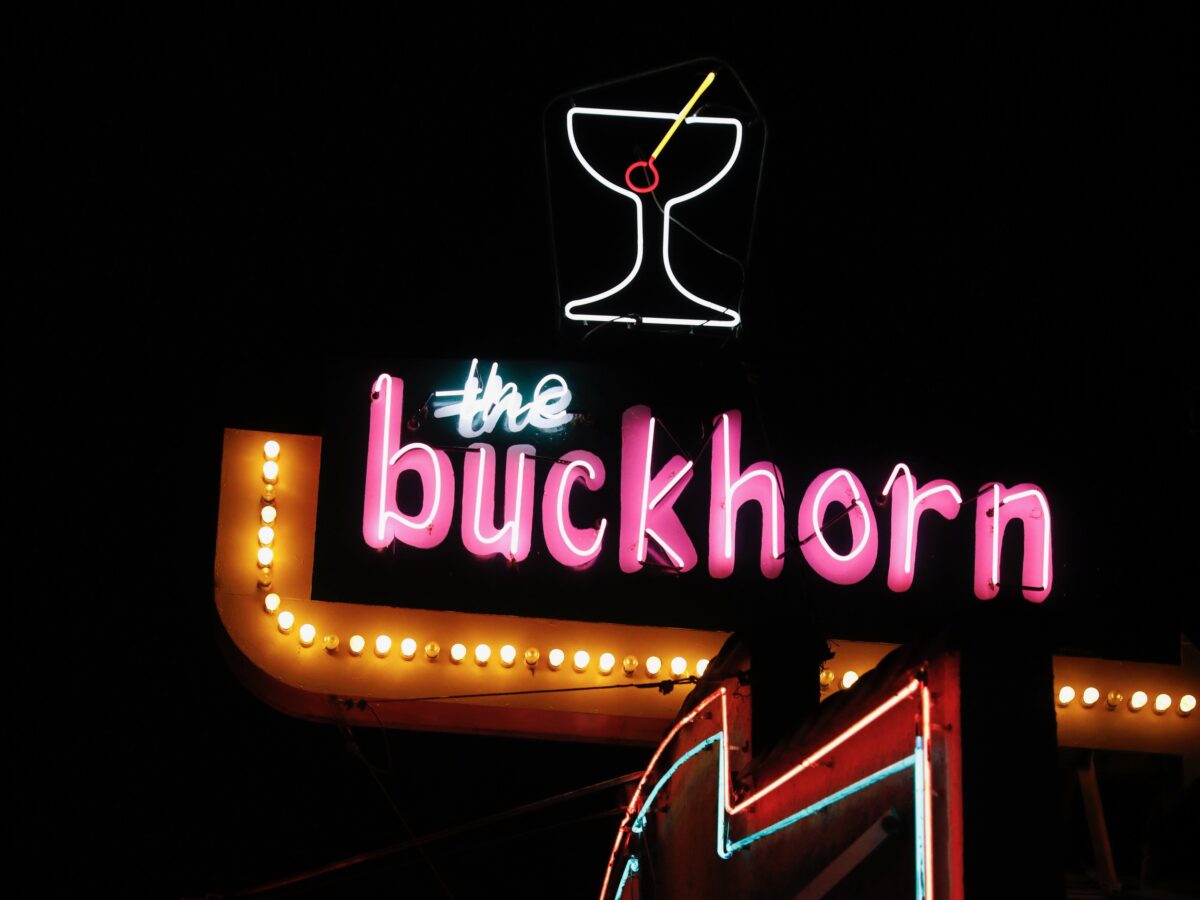 The neon sign outside the Buckhorn Tavern in Petaluma, Calif., on Friday, October 29, 2021.(Beth Schlanker/The Press Democrat)