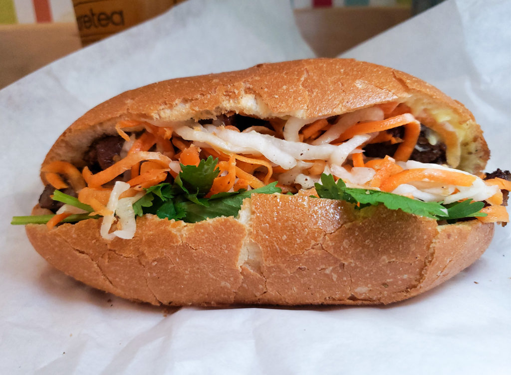 I really love the Banh Mi at Simply Vietnam Express. The bread is soft, yet crunchy; the barbecue pork is super flavorful and it’s got a bit of heat if you add jalapenos. Simply Vietnam Express, 3381 Cleveland Ave, Santa Rosa.