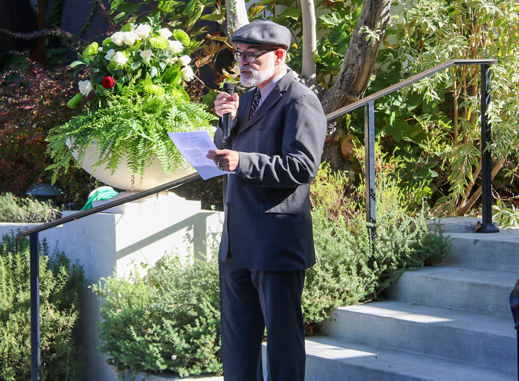 Jerry Threet, former director of the Independent Office of Law Enforcement, at Evelyn Cheatham's memorial at Catelli's in Geyserville. Heather Irwin/PD