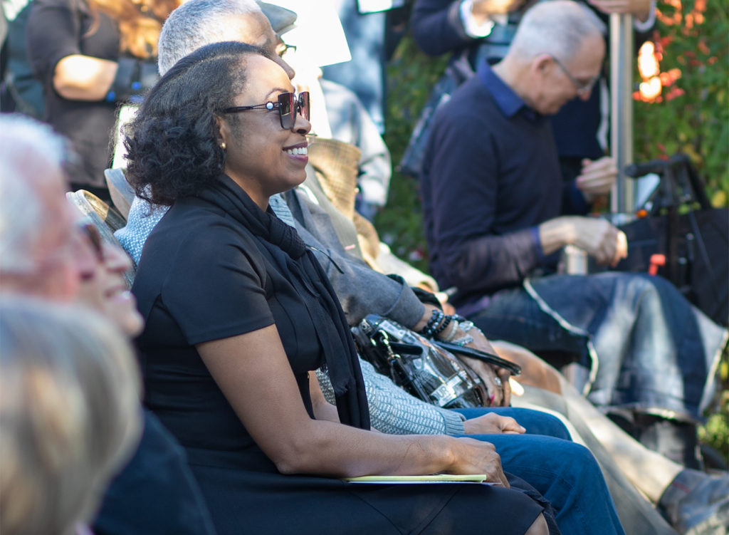 Evelyn's daughter, Erica at Evelyn Cheatham's memorial at Catelli's in Geyserville. Heather Irwin/PD