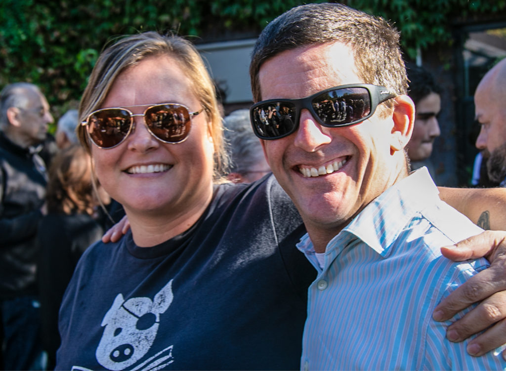 ChefsTara Wachtel and Jesse Malgren at Evelyn Cheatham's memorial at Catelli's in Geyserville. Heather Irwin/PD