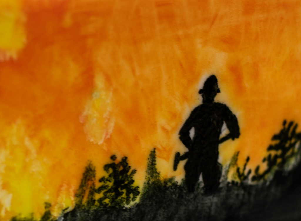 Details of a Kincade Fire first responders' cake created by Costeaux Bakery's Karah Williams, Nerissa Sutton, Silva Nunez and Dioselena Madrano in Healdsburg. Heather Irwin/PD